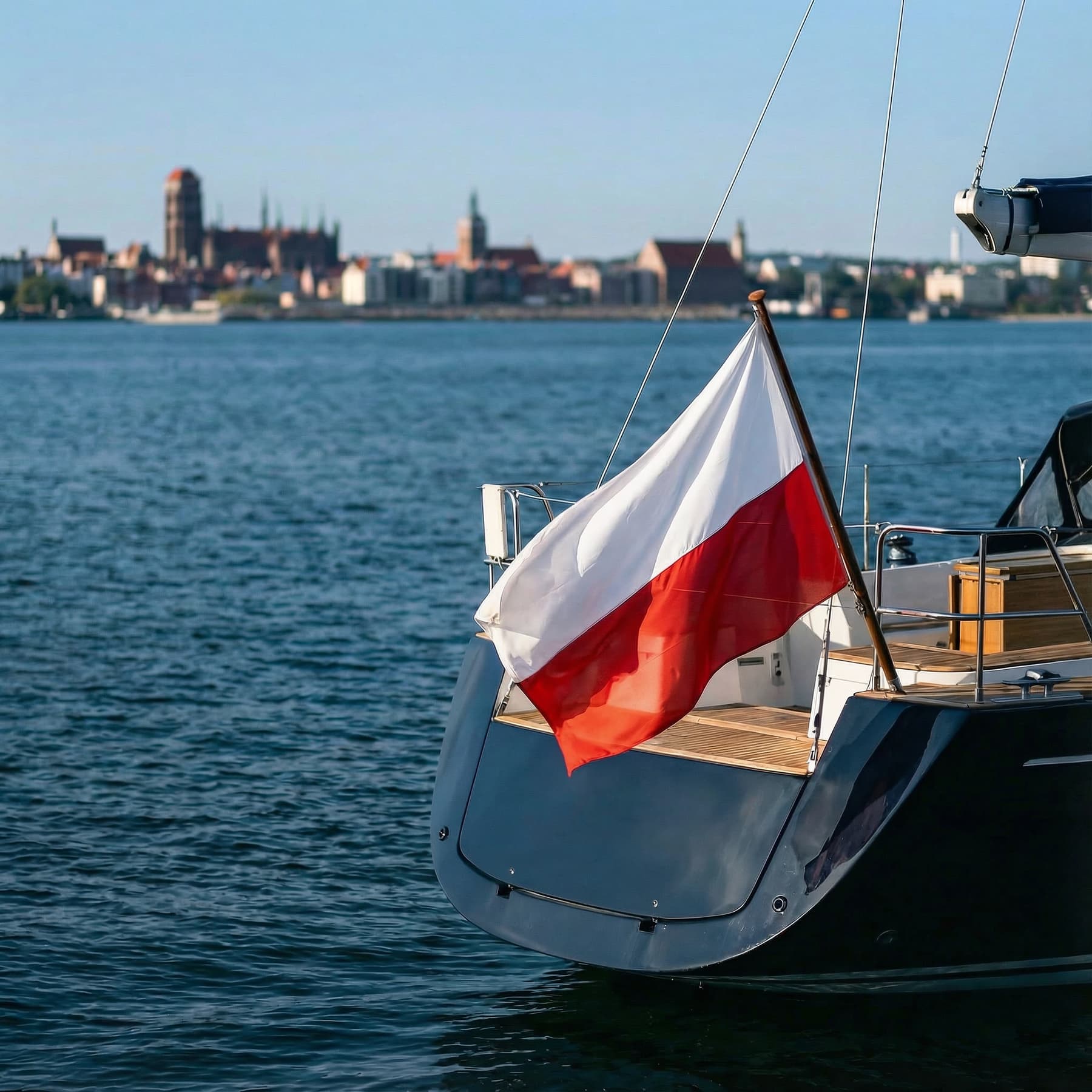 Captain navigating Baltic Sea near Poland